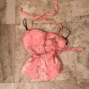 Bebe bustier lace crop top